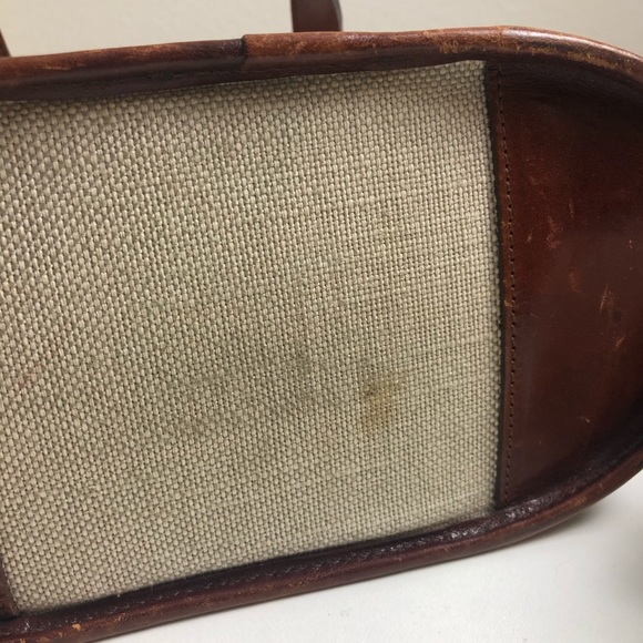 Brahmin woven canvas and genuine leather mini tote - Picture 6 of 8